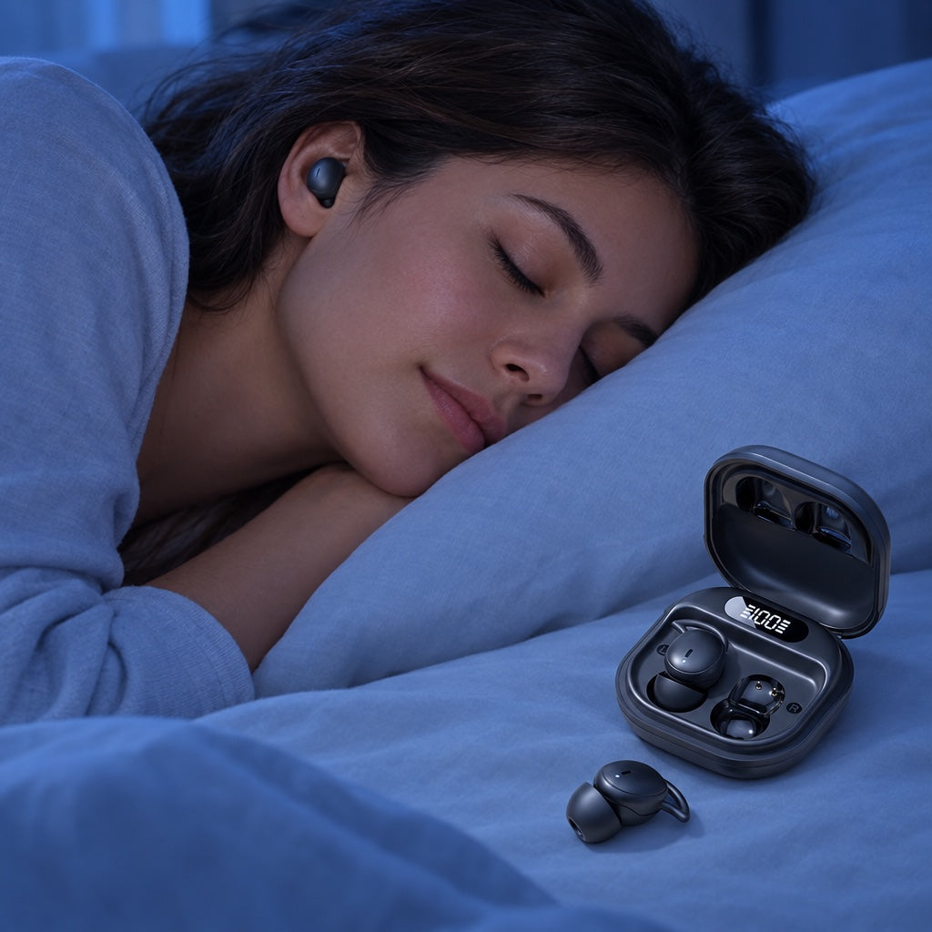 Sleep Earbuds for Side Sleepers in use at home
