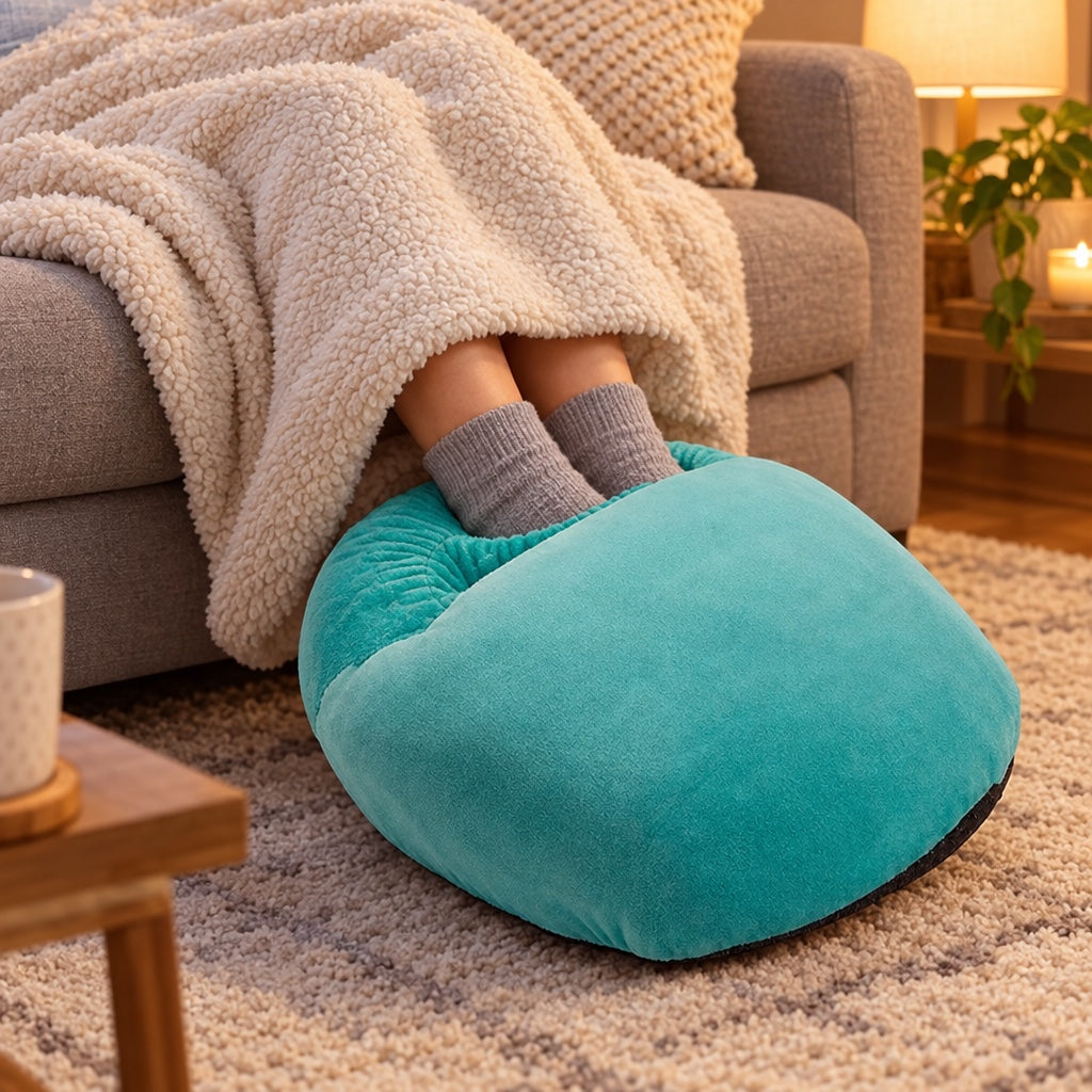 Electric Foot Warmer in use at home