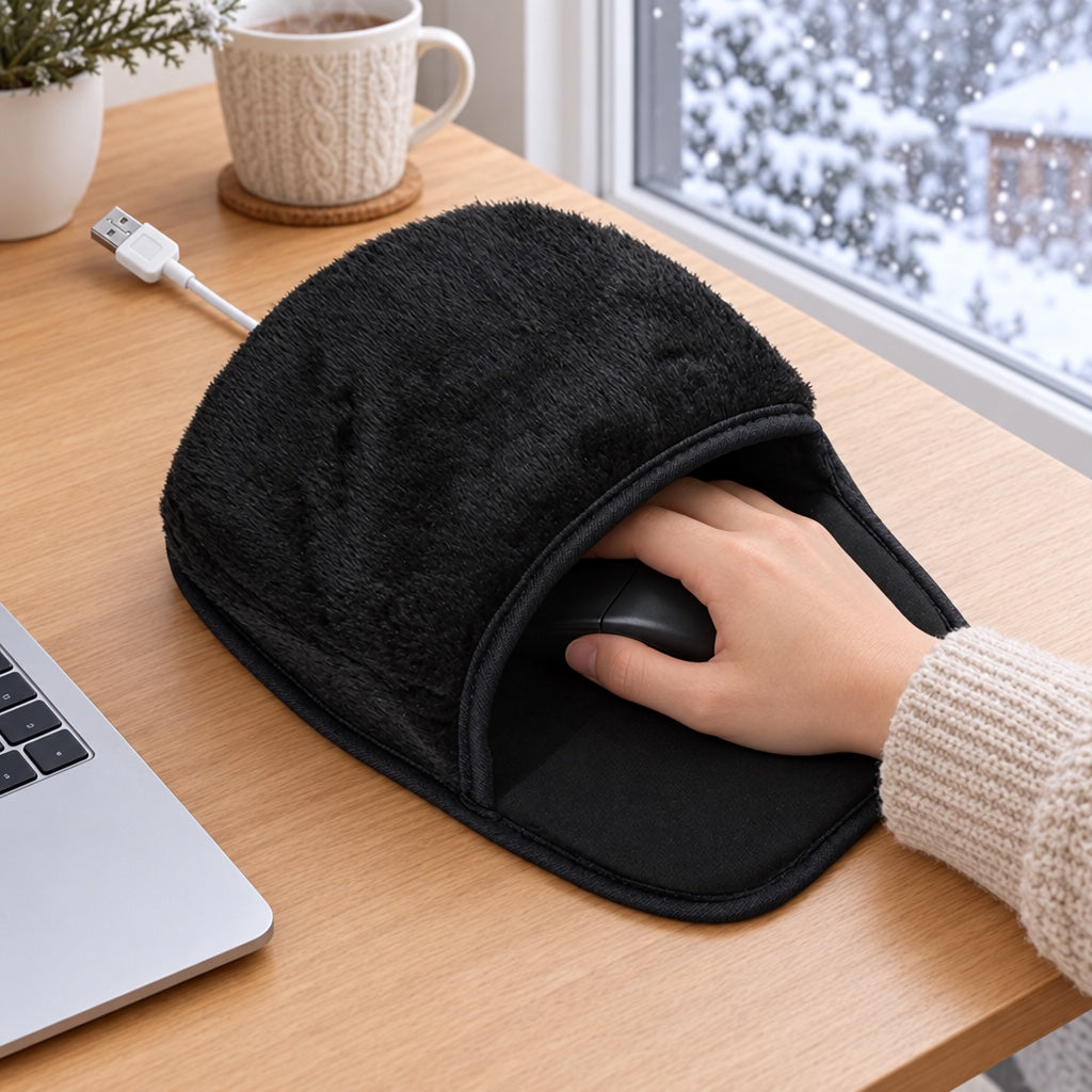 Heated Mouse Pad in use at home