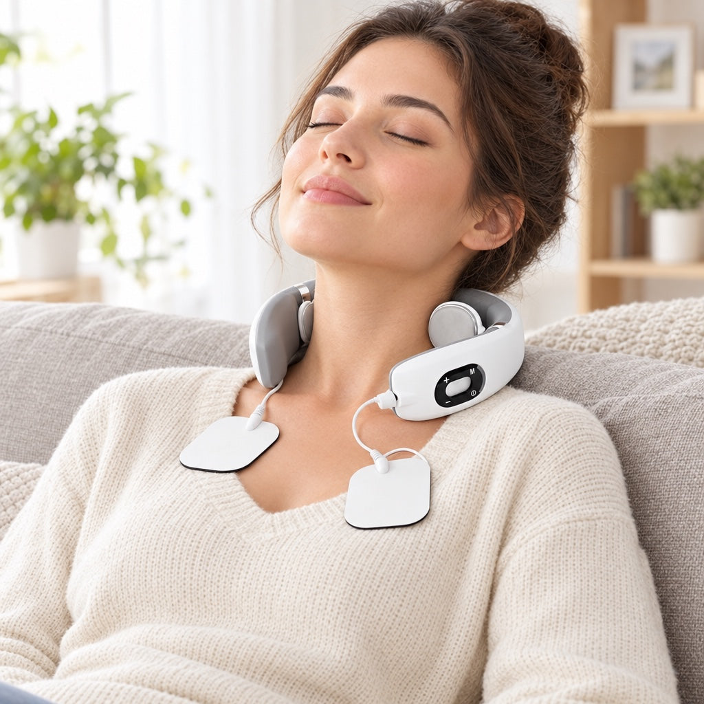 U-Shaped Neck Massager in use at home